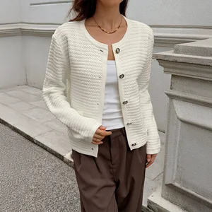 Clothing Manufacturer Wholesale New Women's Fashion Elegant Knitted Long-sleeve Shirts Ladies Sweaters