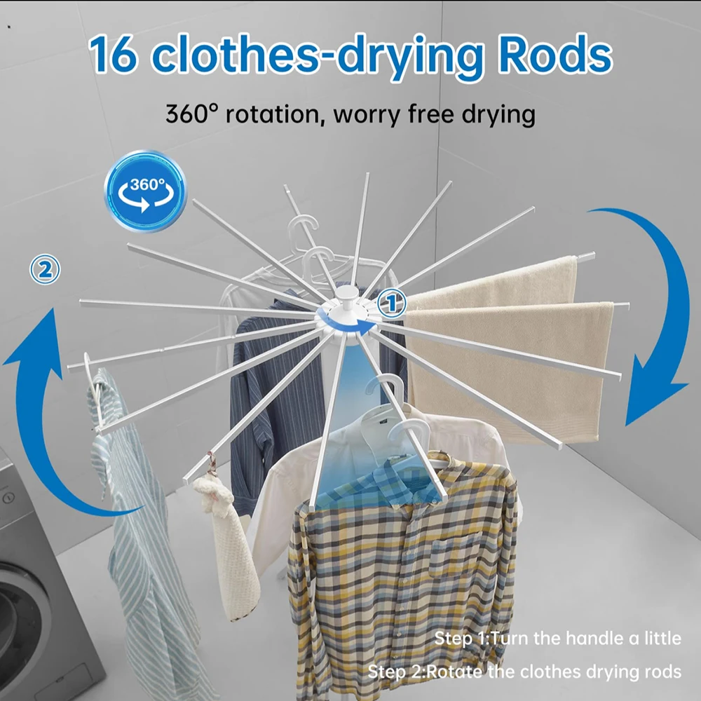 Octopus Cylinder Clothes Drying Rack Space-Saving Laundry Stand