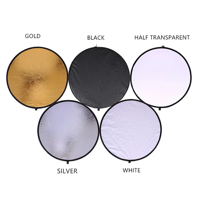 5 In 1 60cm/80cm/110cm Handheld Round Collapsible Photography Studio