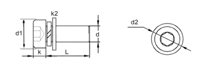 product highly recommended m3 stainless steel hexagon socket head combination screw-60