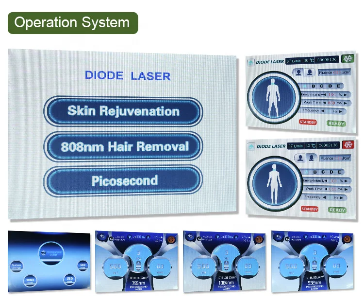 755nm 808nm 1064nm Diode Laser Hair Removal Machine with 10.4 Inch Touch Screen