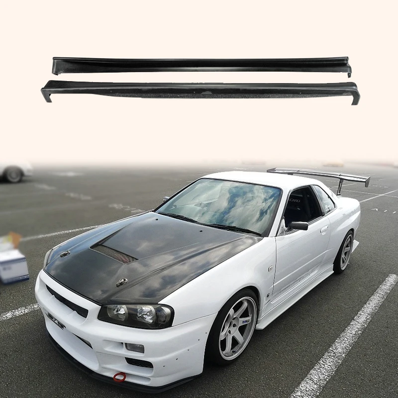 Gt R R34 Side Glass For Nissan Skyline R34 Gtr Hsm Type Side Skirt Extension Fiber Glass ...