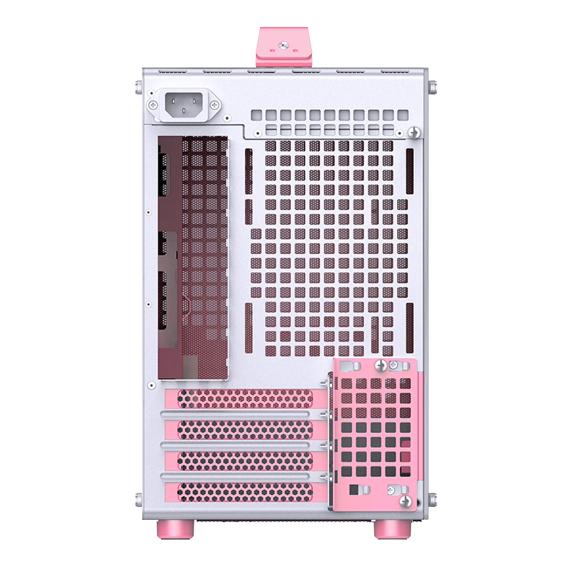 Gabinete Mini Torre JONSBO Z20 Rosa/Branco de Vidro Temperado de