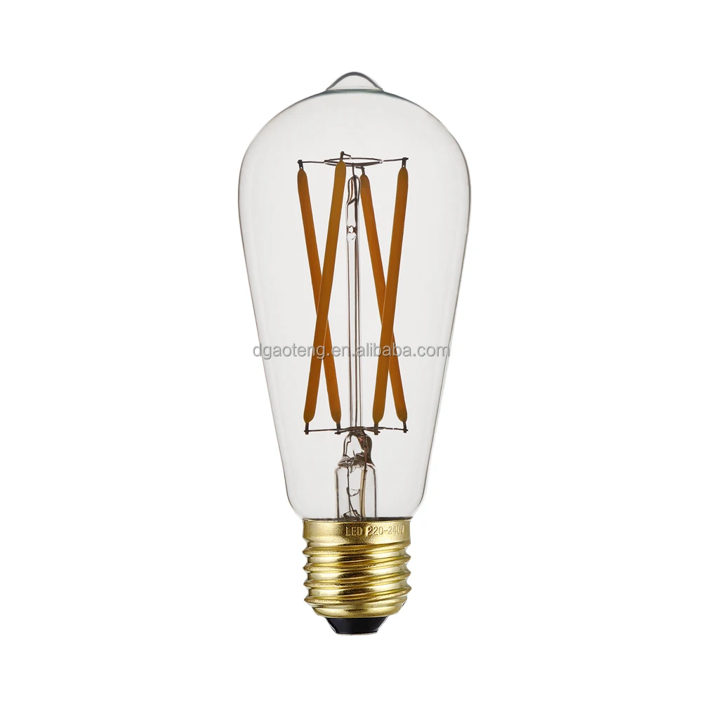 St64 Guide Light ST64 LED E26 Vintage Edison Light Bulbs Dimmable, 4W(40W Equivalent ...