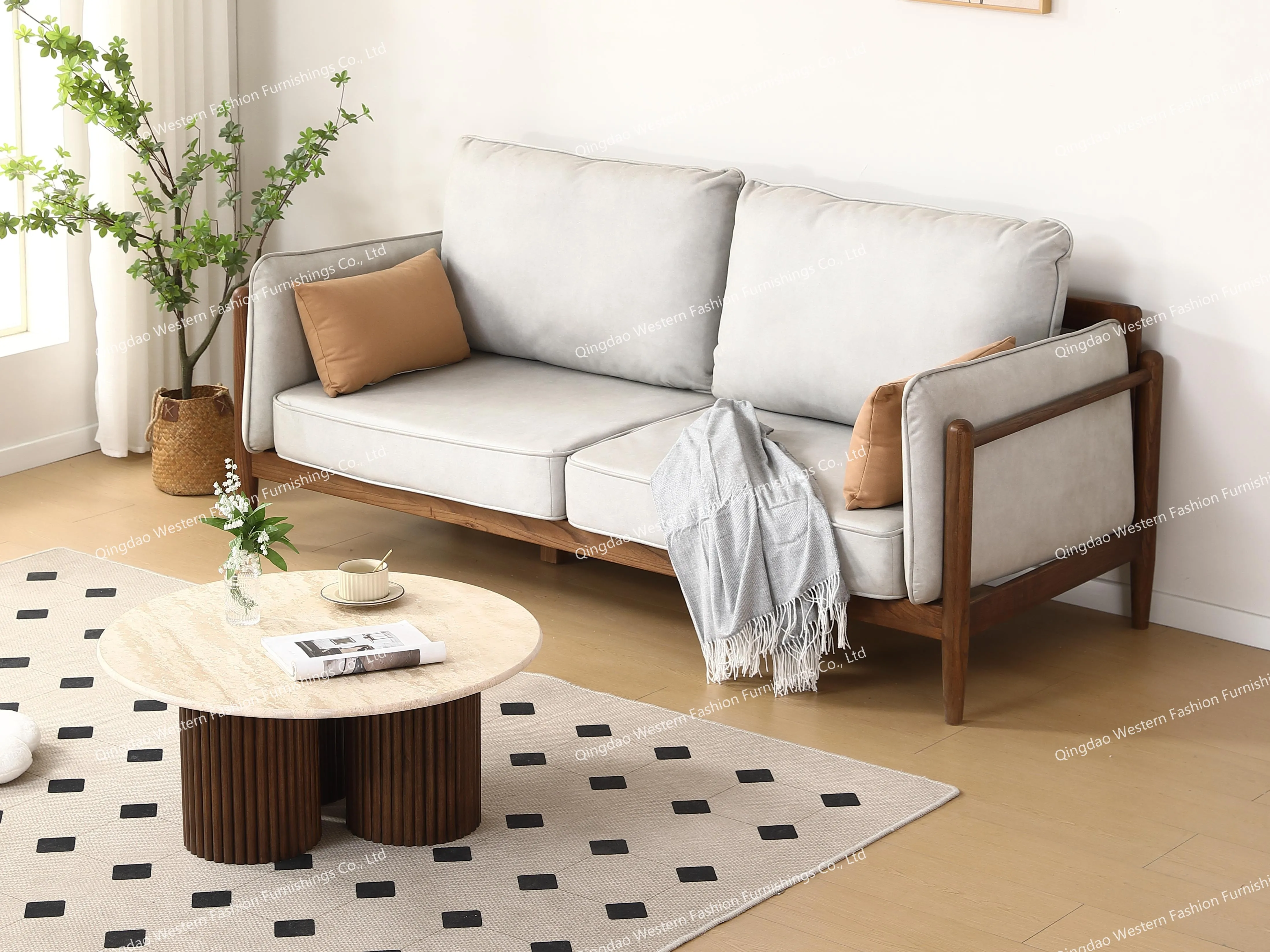 Mid-Century Modern Coffee Table Modern Travertine Stone Coffee Table and Coffee Stand Set for Home