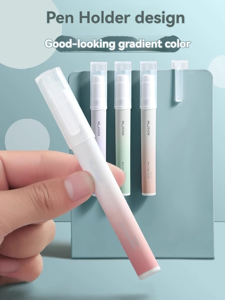 Deli NS141 Newsay Pen Type Solid Glue Stick 3 Packs of Mixed Color High Viscosity Safe Non-toxic and Non-formaldehyde