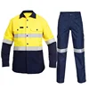 Fluorescent yellow and navy blue overalls - top and trousers