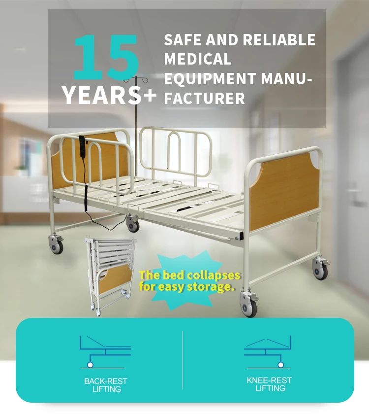 Manufactured Electric Hospital Bed Mdf Board Two Functions Medical Bed