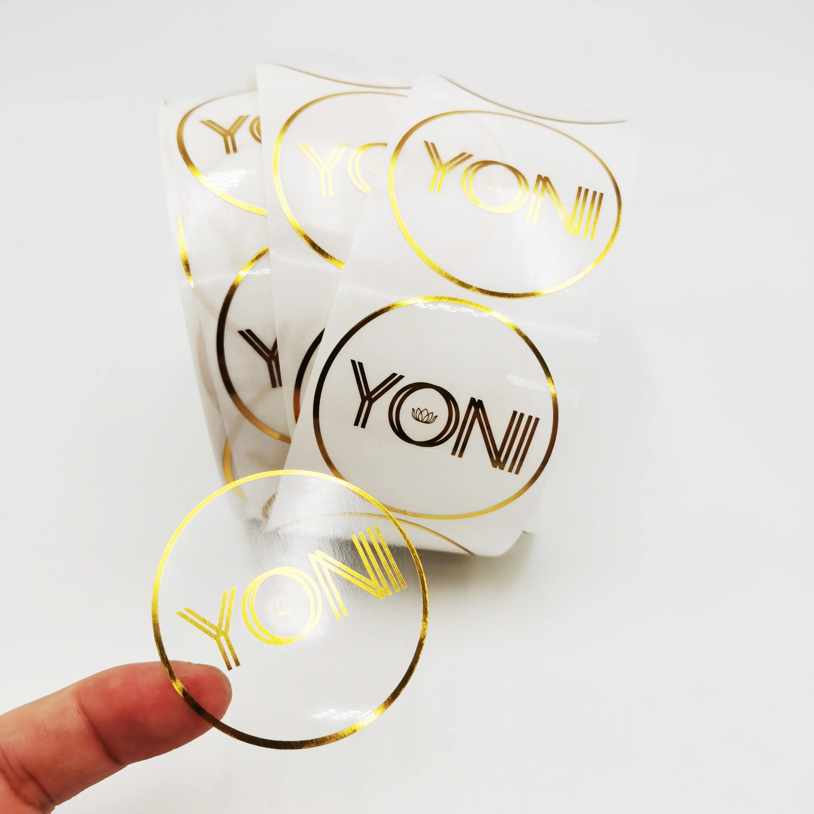 Custom Adhesive Private Cosmetic Clear Bottle Sticker Roll Transparent Hot  Stamping Gold Foil Logo Sticker Printing Labels From 0,04 €