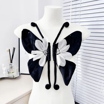 PE505 hot selling butterfly 3d patch for garment large butterfly appliques brooch accessories