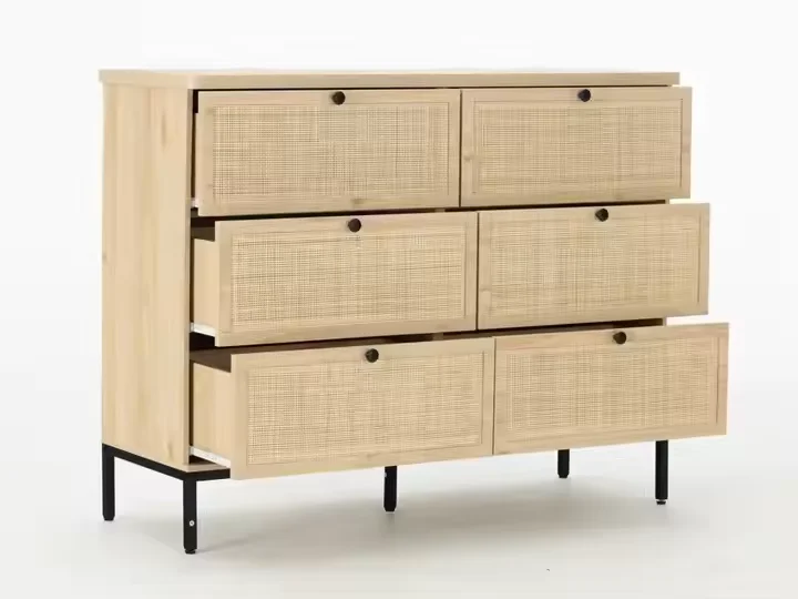 Six-drawer Storage Cabinet Sideboard Living Room Furniture Panel Furniture Dining Room PB Melamine