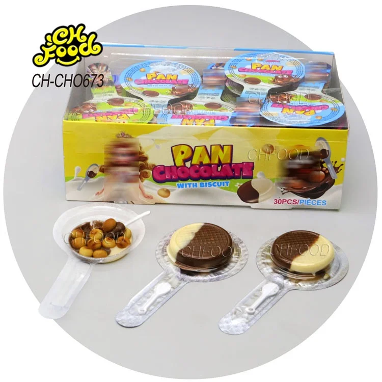 Wholesale Sweet Cookie Biscuit Ball Dip Chocolate Spread Pan-Shaped Candy Toy for Kids Halal Sweets Snack Food