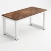 Antique oak tabletop +White Steel Frame