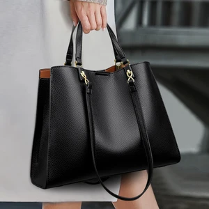 High-quality and Simple Ladies' Handbags Large-capacity Shoulder Bags Soft Leather Wallets and Fashionable Tote Bags for Women