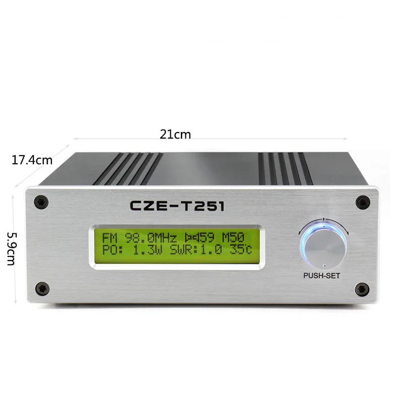 CZE-T251 FMトランスミッターFMトランスミッター0-25W調整可能87-108MHzモノステレオPLL放送局