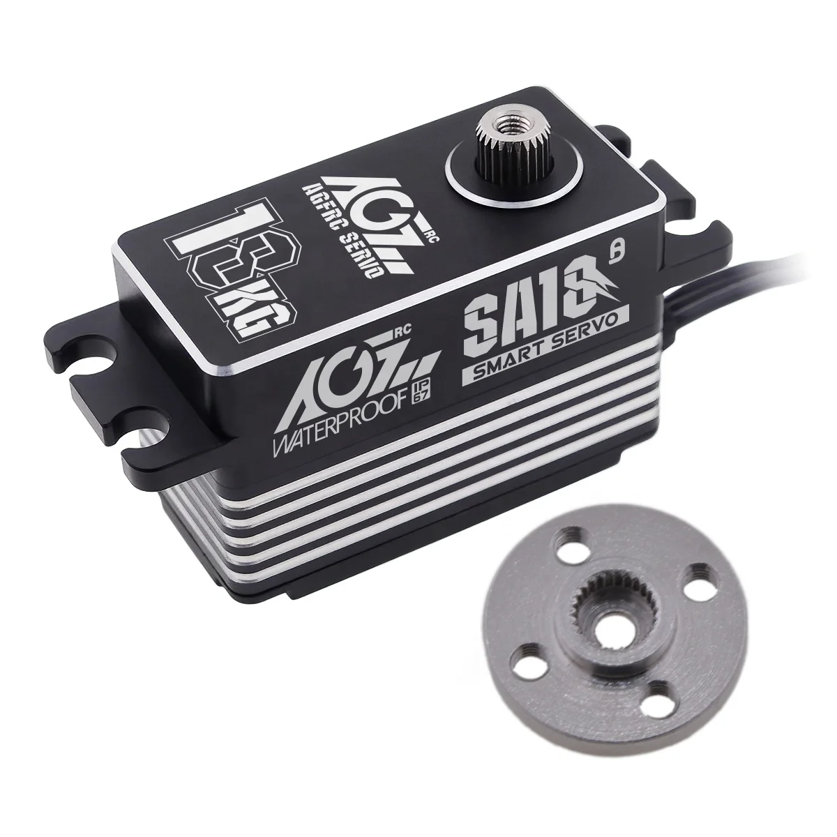 AGFRC Low Profile Programmable 18KG 0.11Sec Coreless Motor Metal Gear Smart Waterproof 360 Degree Winch Servo for RC Cars Robots