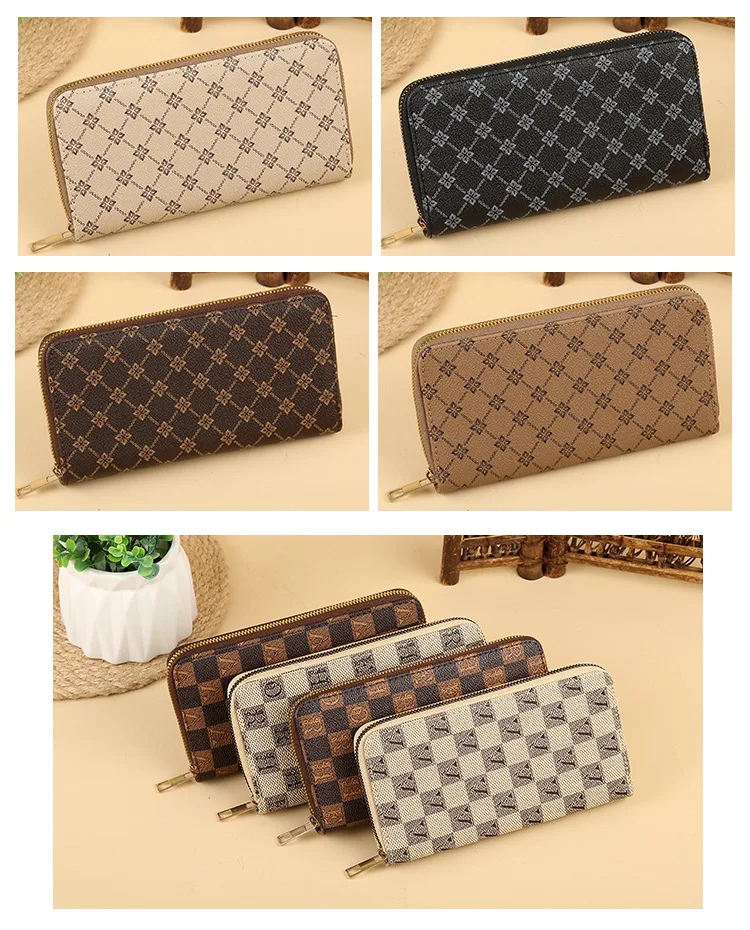 Classic old-fashioned Printed pattern women's wallet fashion trend women's mobile phones bag  women's   Luxury brand wallet