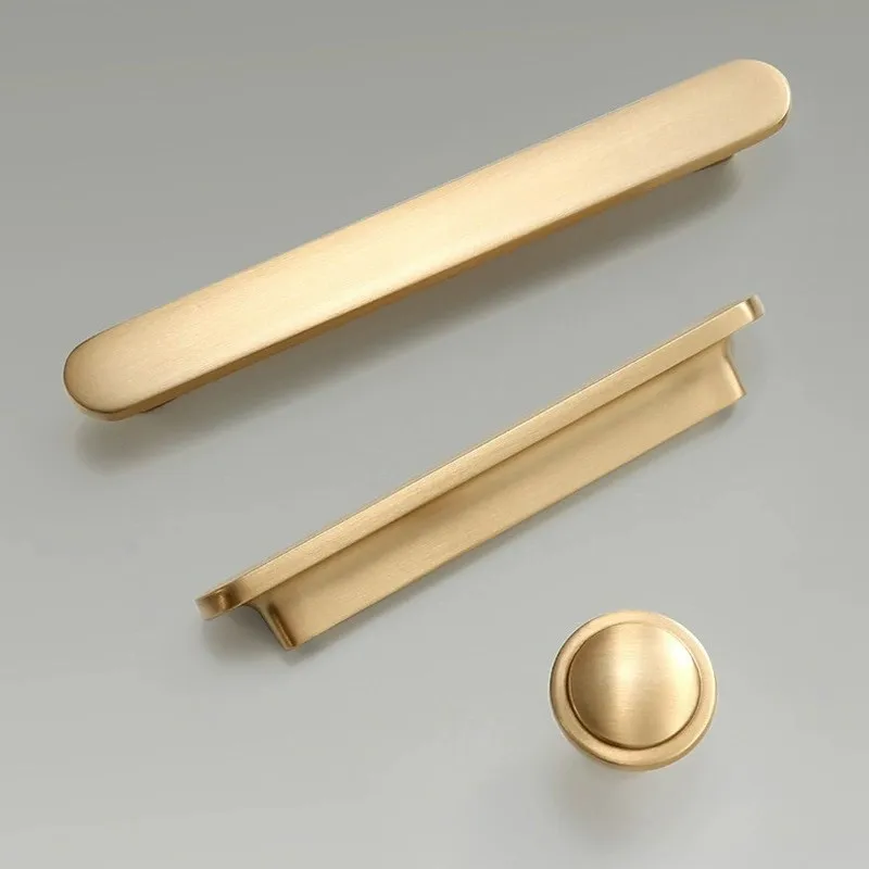 Luxury Gold Kitchen Cupboard Drawer Handles Knobs Black Wardrobe Pulls ...