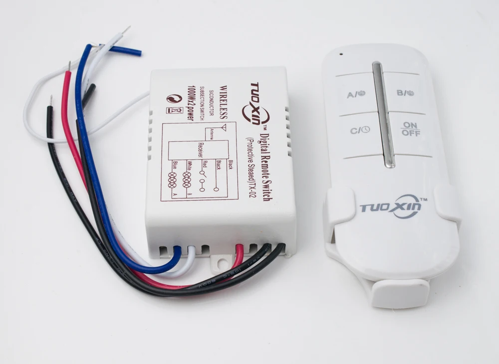RF Wireless Remote Control Switch, 1/2/3/4 Ways Wireless ON/Off Light Lamp  Remote Control Switch, AC180-240V 1000W, Wireless ON/Off Digital Remote