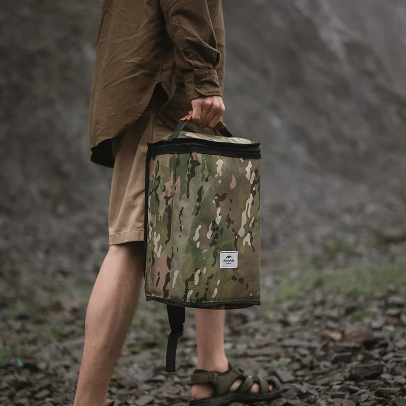 Naturehike outdoor camping Opening Zipper camouflage Folding lamp storage bag