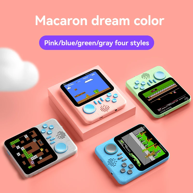 Оптовая продажа портативный Классический игровой плеер Macaron Colors ретро портативная игровая консоль 666 встроенных игр с