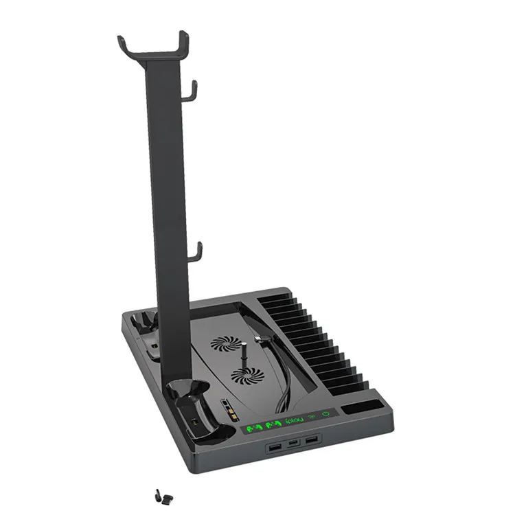 SYYTECH Multifunctional Game Console Bracket Headset Cooling Fan Controller Charging Stand Base for PS5 Accessories