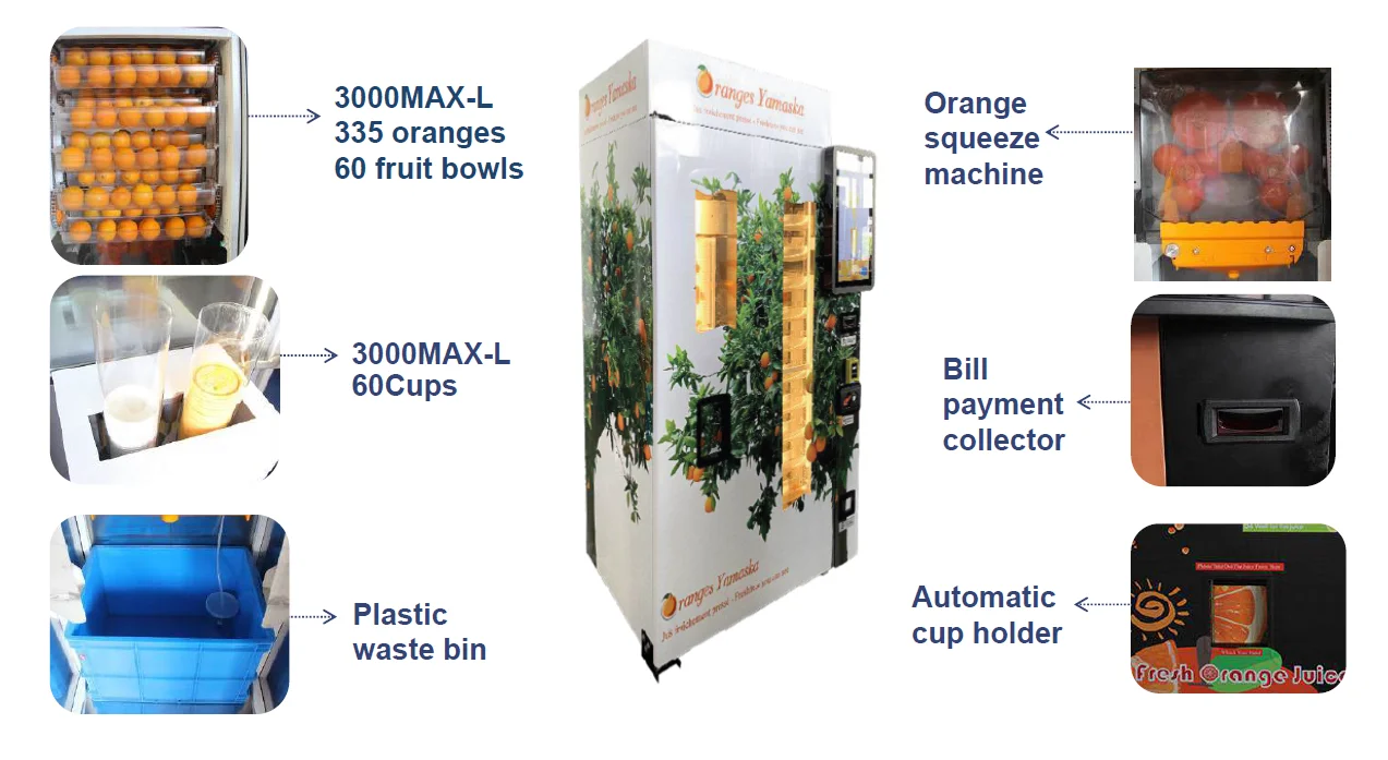 Orange Juice Vending Machine Pomegranates Lemons Vendo Machine Fresh