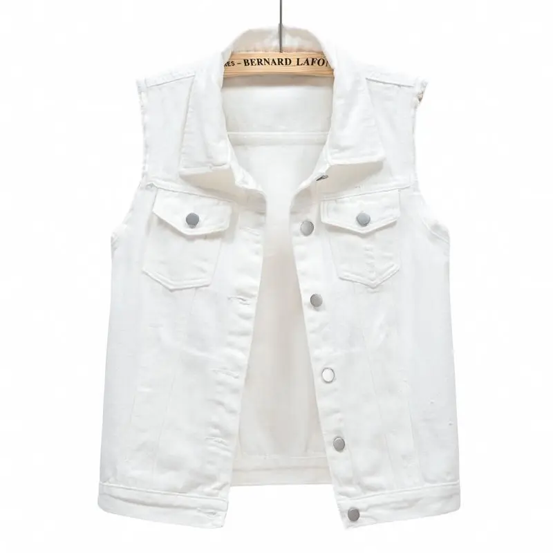 Îmbrăcăminte casual pentru femei cu dimensiuni mari – Vestă scurtă elegantă din denim cu margini brute și neterminate (raw selvedge), jachetă pentru motocicliști, veste de cowboy pentru doamne, dimensiuni până la 6XL