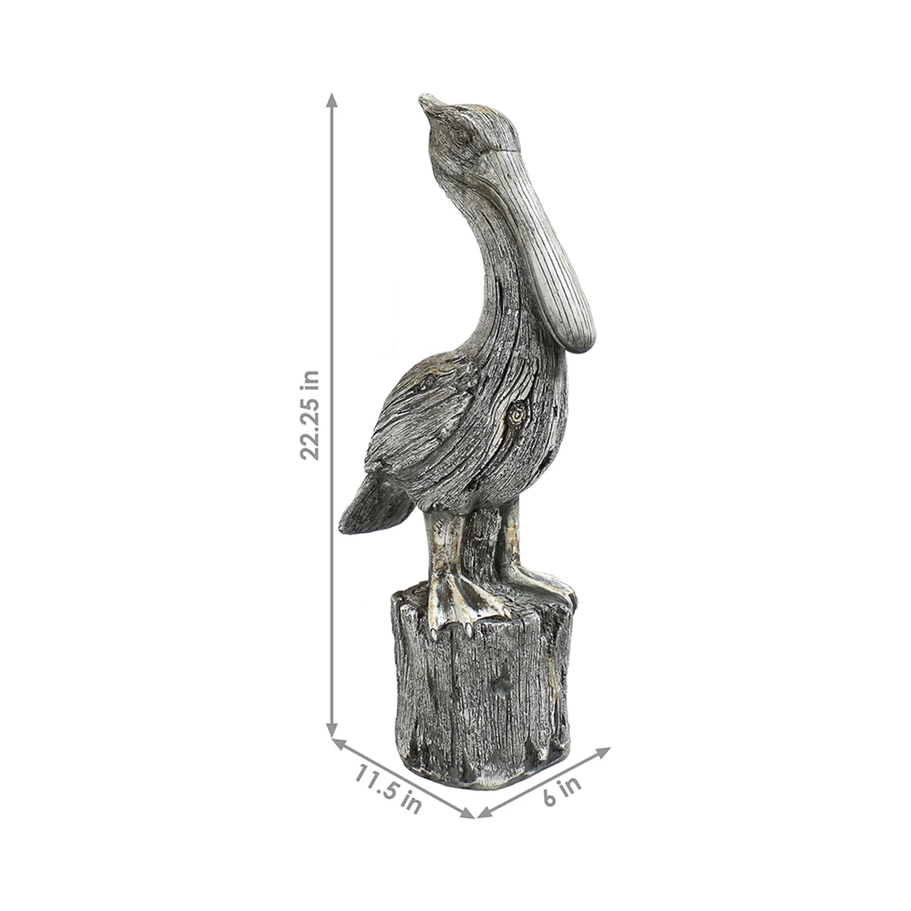 Handcast Polyresin Full Color Finish Decor Ocean's Perch Pelicans Garden Bird Statue Animal Backyard and Lawn Ornament