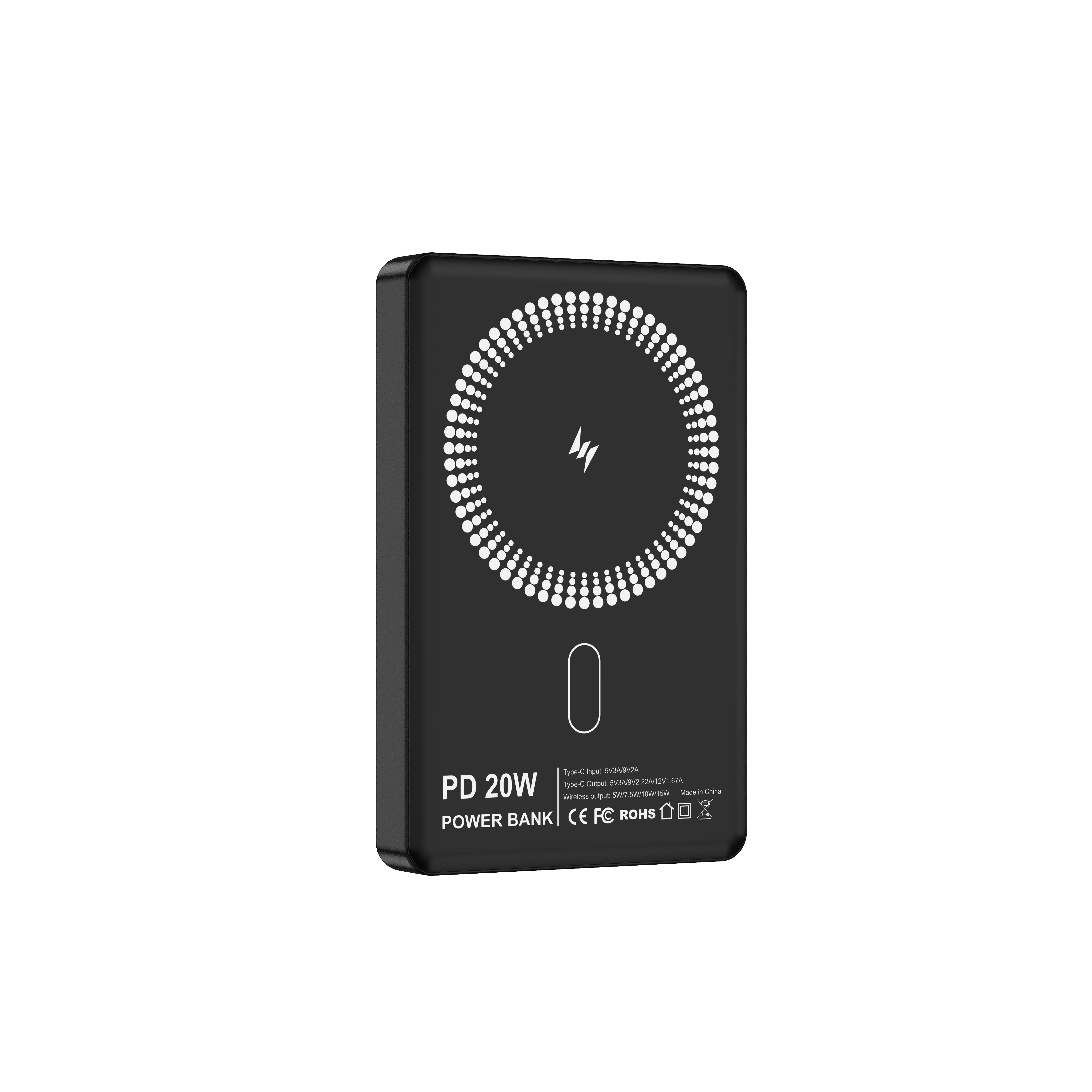 PD 20W Magnetic Wireless Power Bank for IPhone 5000mAh 10000mAh Ultra-thin Portable Aluminum Alloy Shell Black Gray Pink PB210