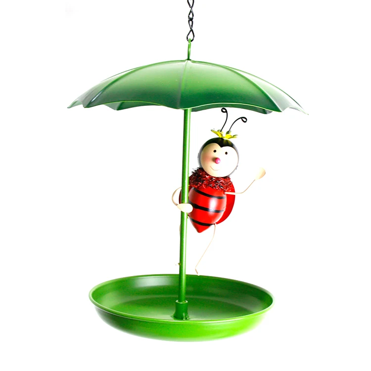 Hanging Ladybug Umbrella Shape Wild Bird Seed Feeder