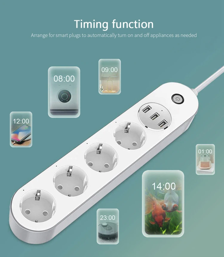 Buy Wholesale China Tuya Remote Control Smart Extension Socket 4ac