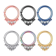 10Pcs/Set New Styles Three Diamond Open Clip on CC Nose Rings A Variety of Color Earrings be Suitable for Stud Earrings