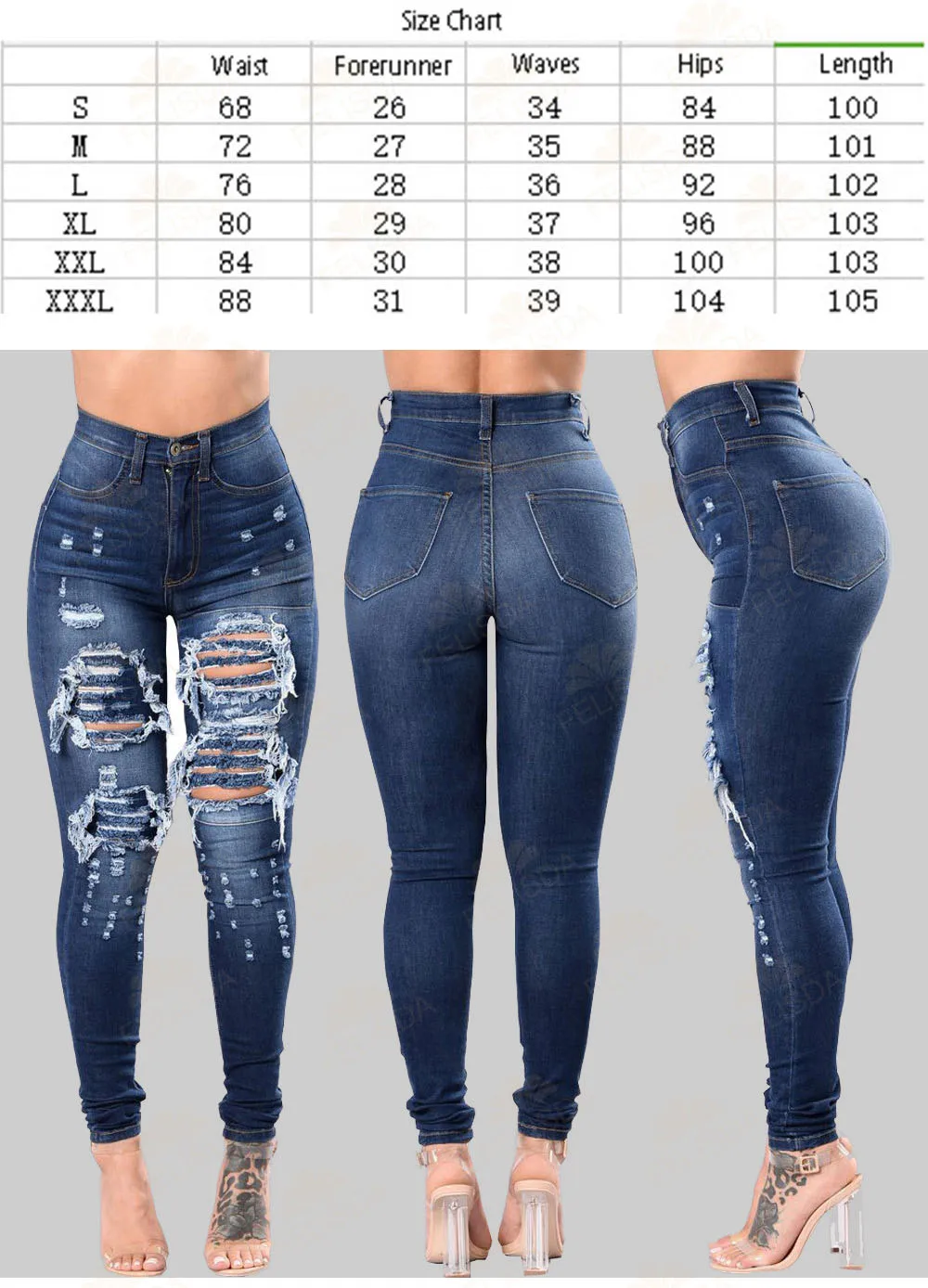 Brand Designer Women's Jeans Fashion Hip Hop Broken Holes Denim Jeans