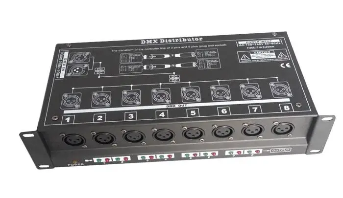 8 Way Dmx Distributor Splitter Booster for Led Light