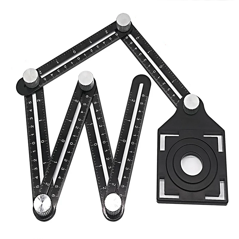 Six-fold Ruler Tile Hole Universal Hole Opener with Positioning Function