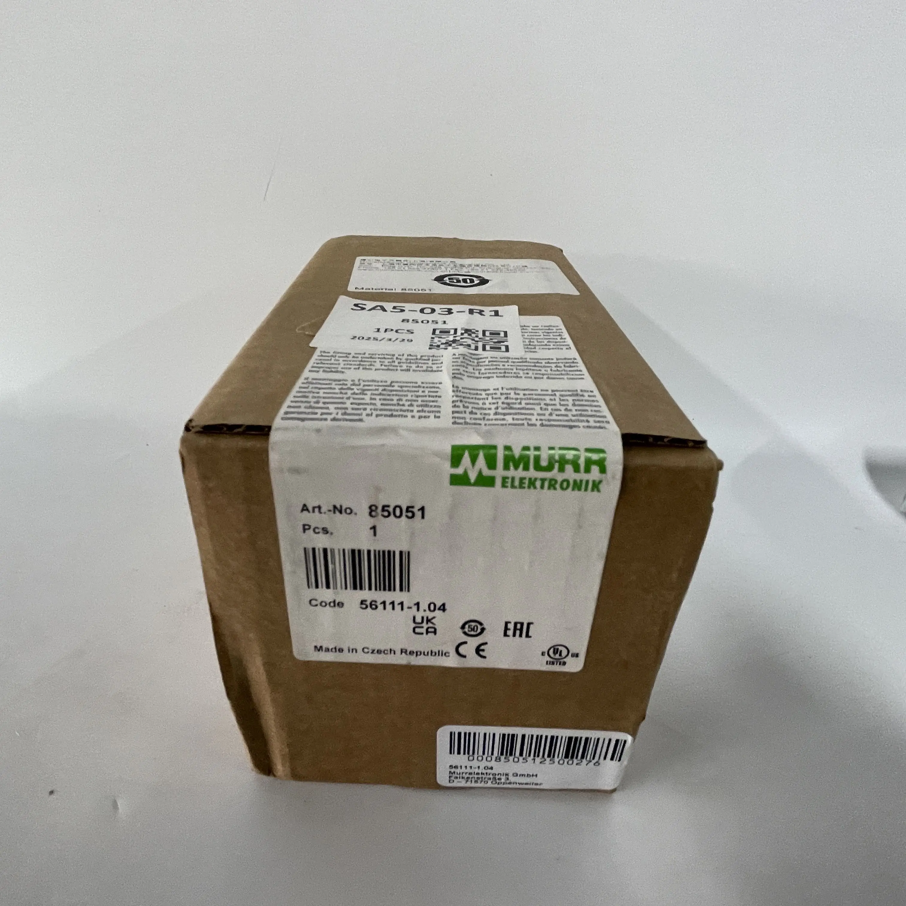 MURR Elektronik Valve Connector SA5-03-R1 85051