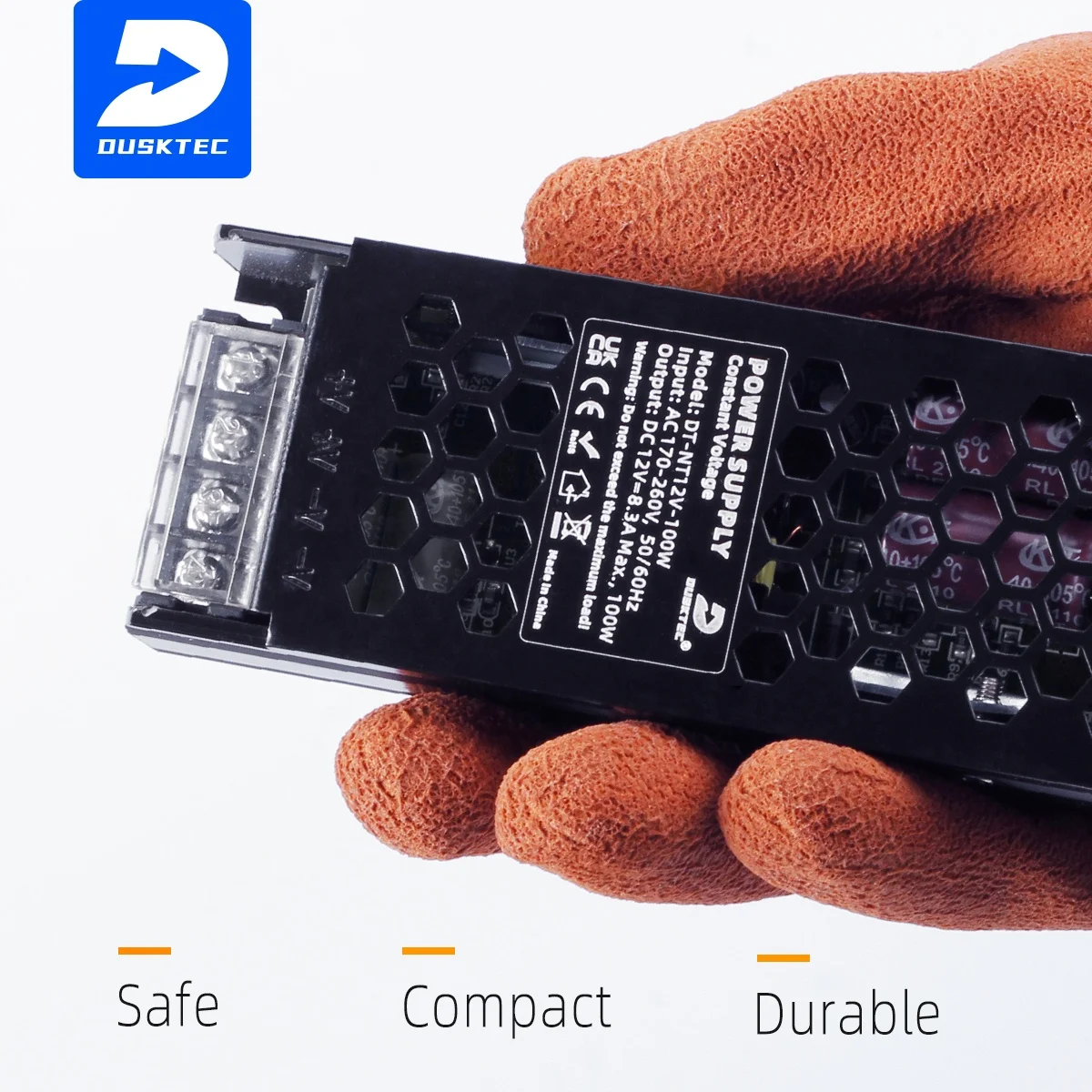 DUSKTEC Latest Class 2 Constant Voltage DC 12-24V Volt Box Electrical Transformer Switching Power Supply for CCTV Camera Set
