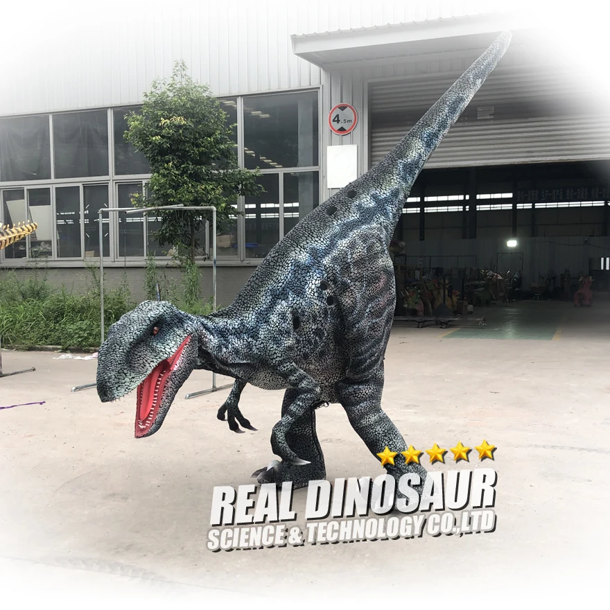 Animated Dinosaur Mascot Velociraptor Dinosaur Costume Rental