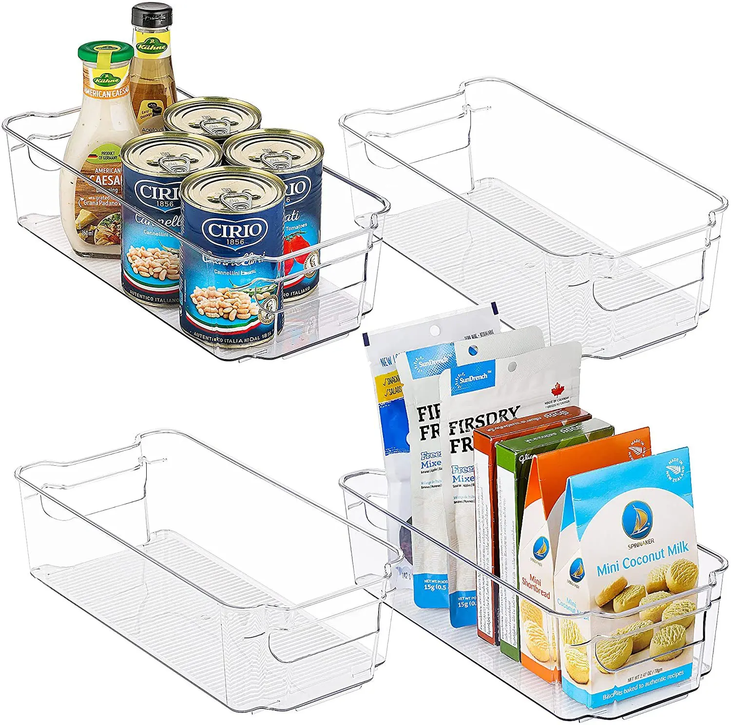 PET Refrigerator kitchen special freezer storage fresh-keeping storage box Drawer type 4-piece food grade storage box details