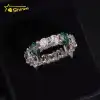 Moissanite argento/blu-verde