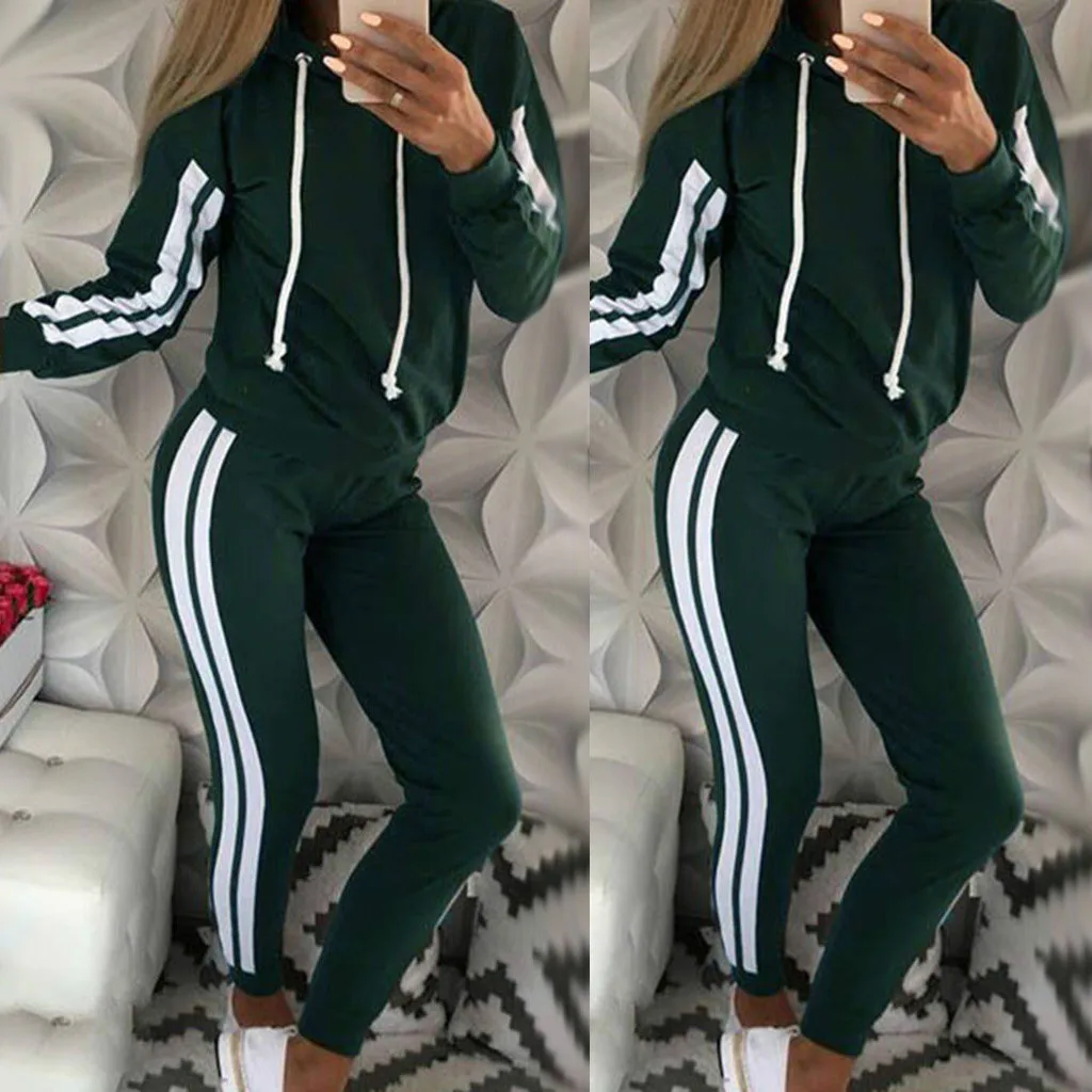 Wholesale Sweat Suits Set Womens 2 Piece Sweatshirt & Sweatpants Full Zip Hoodie Tracksuits 