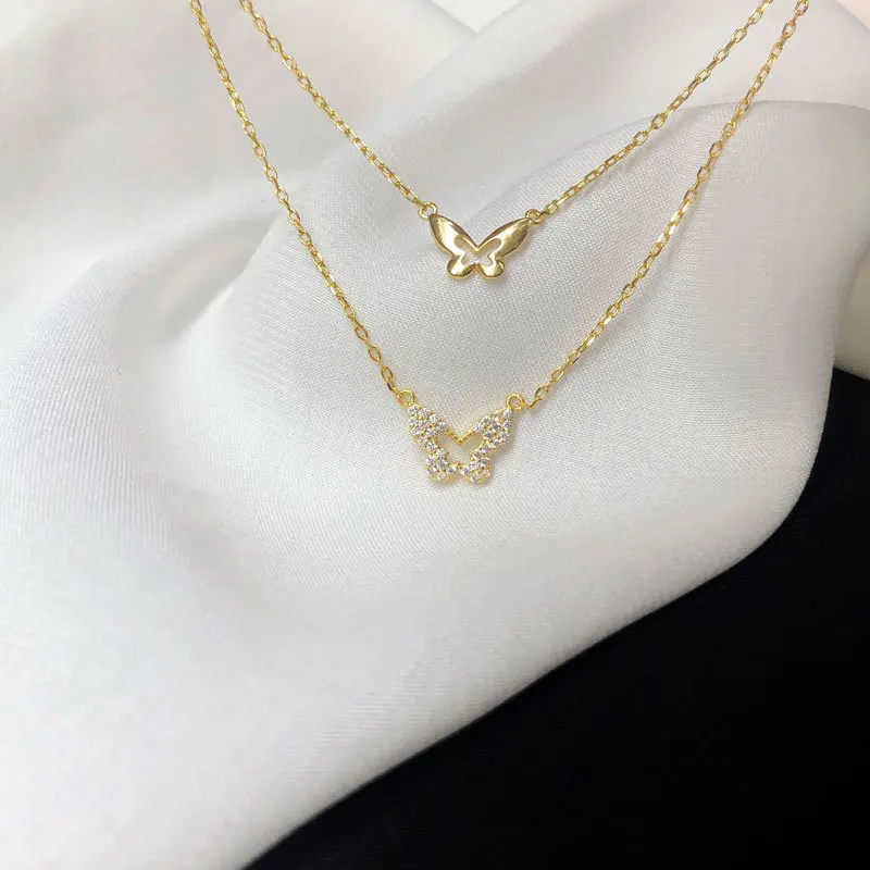 two layer necklace gold