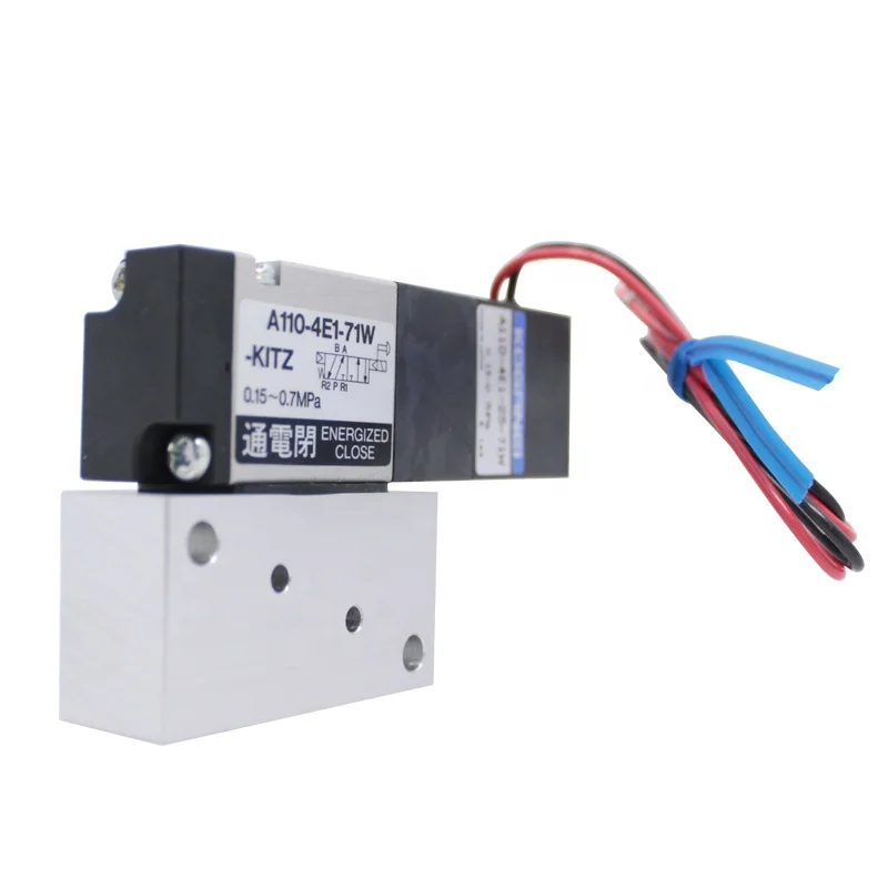 KITZ   DC24V AC100V  AC200V Two Position Five Way Solenoid Valves A110-4E1-71W for C-UTE