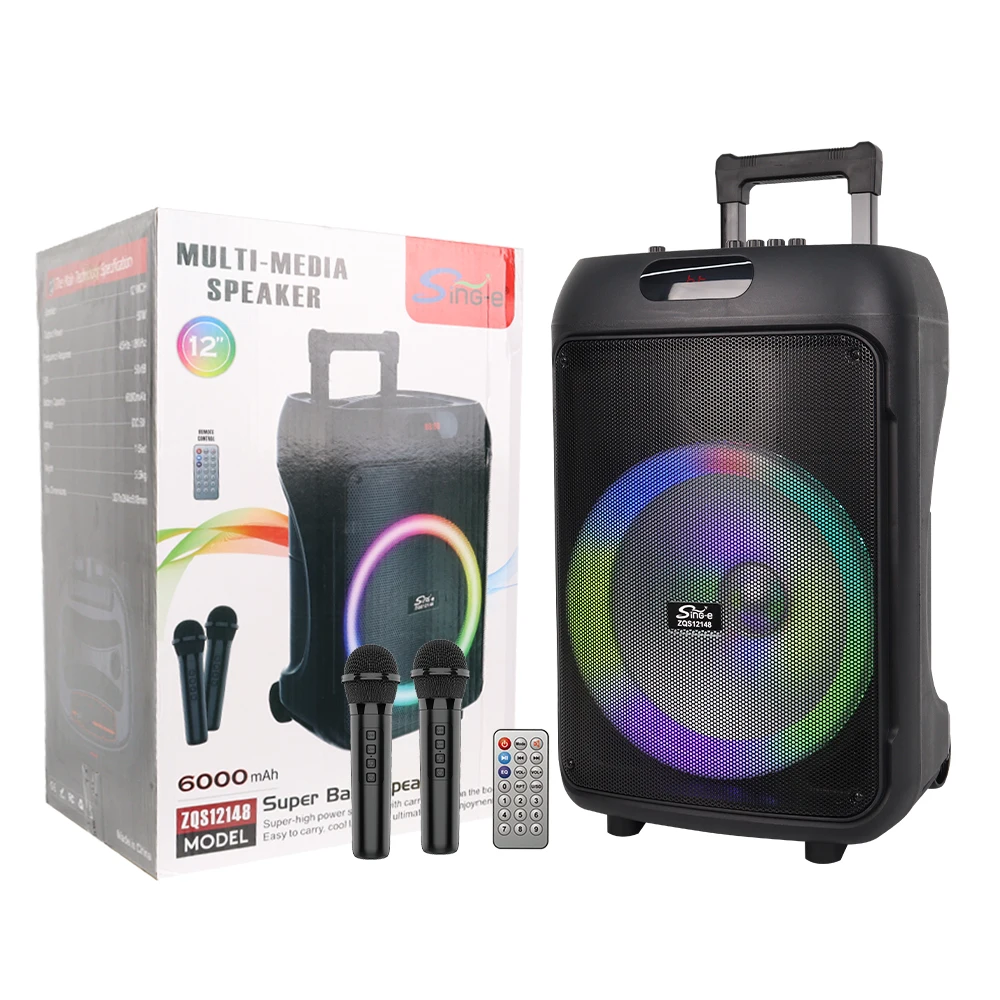 Sing-e ZQS12148 Portable Karaoke Speaker - 12-Inch 40W RGB