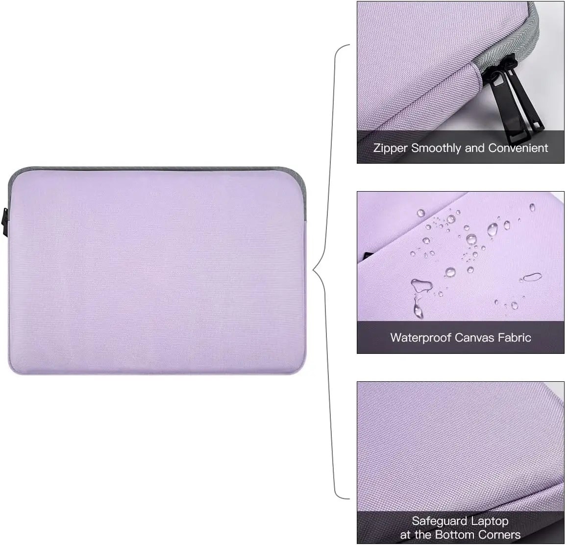 product 156 inch laptop sleeve case computer bag for laptops computers waterproof purple sleeve with full protections-33