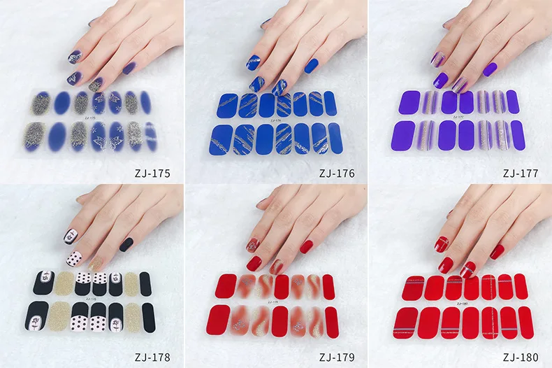 New Arrival Self Adhesive Nail Art Decal Strips Nail Sticker Printing Paper Gel Real Nail Polish