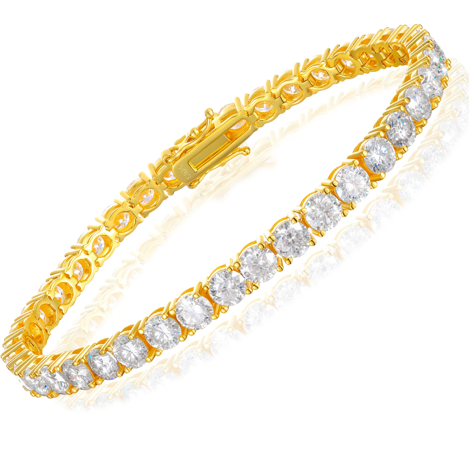 VVS1 D Moissanite Tennis Bracelet | 18K Gold Plated | S925 Sterling Silver | GRA Certified