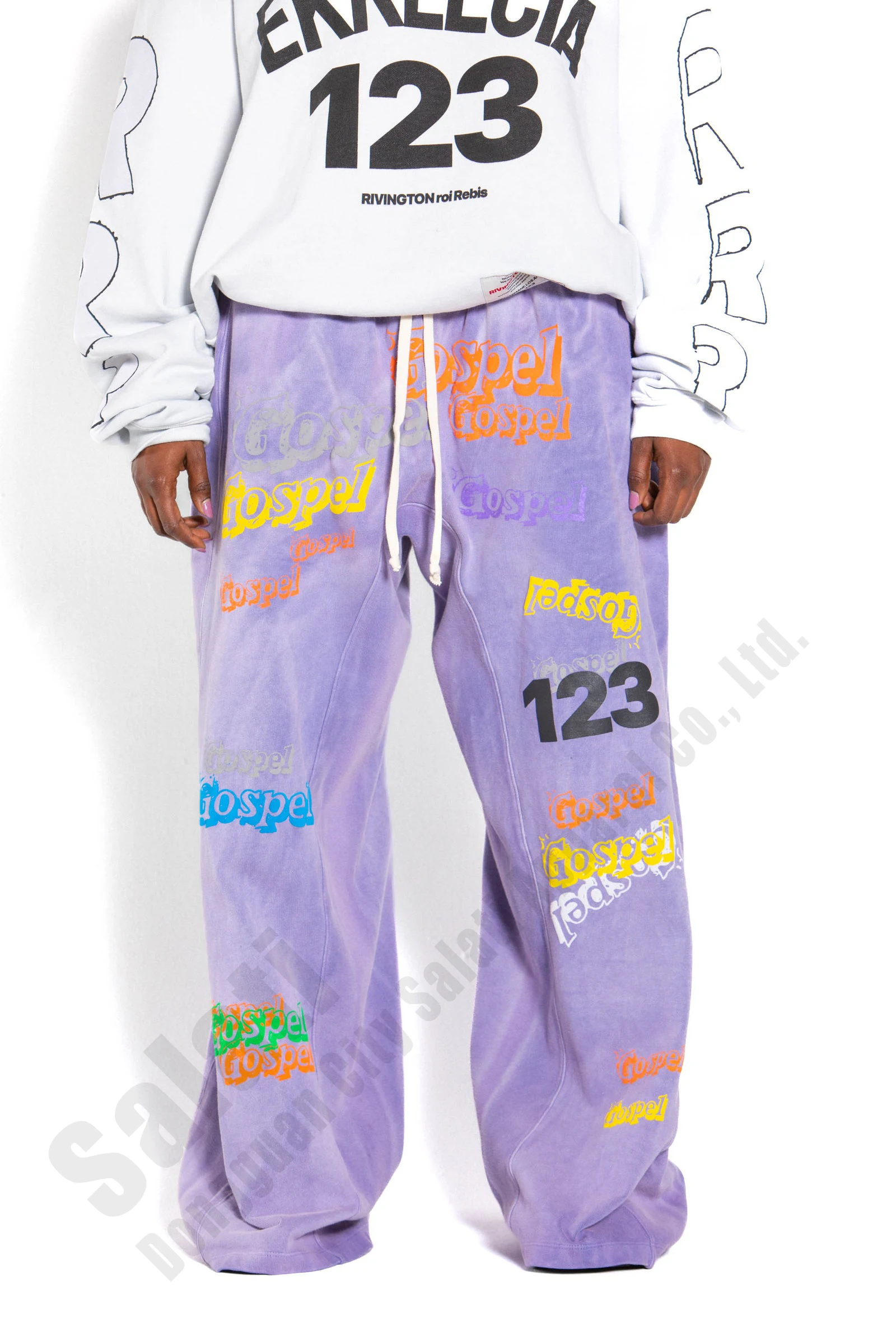 Custom Vintage Sweat Pant Wide Leg Drawstrings Print Cotton French Terry Heavyweight Oversized Baggy Acid Wash Sweatpants Men gallery 2
