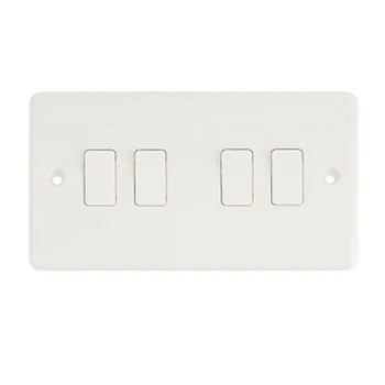 Customized Factory British Standard Wall Switch and Socket Push Button Door Bell White Panel 10a Switch Outlet for Home